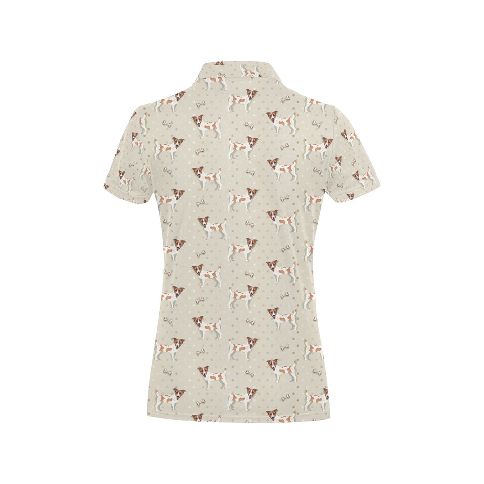 Jack Russel Pattern Print Design 02 Women's All Over Print Polo Shirt