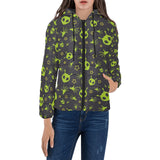 Alien Pattern Print Design 02 Women's Padded Hooded Jacket