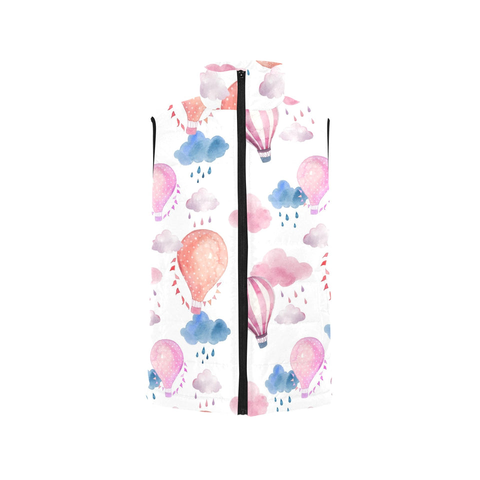 Watercolor air balloon cloud pattern Men's Padded Vest