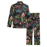 Dragons flower pattern Men's Long Pajama Set