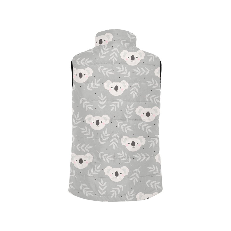 Cute koala leaves pattern Men's Padded Vest