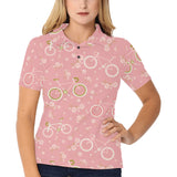 Bicycle Pattern Print Design 02 Women's All Over Print Polo Shirt