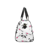 Hand Drawn faces of pandas pattern Travel Bag
