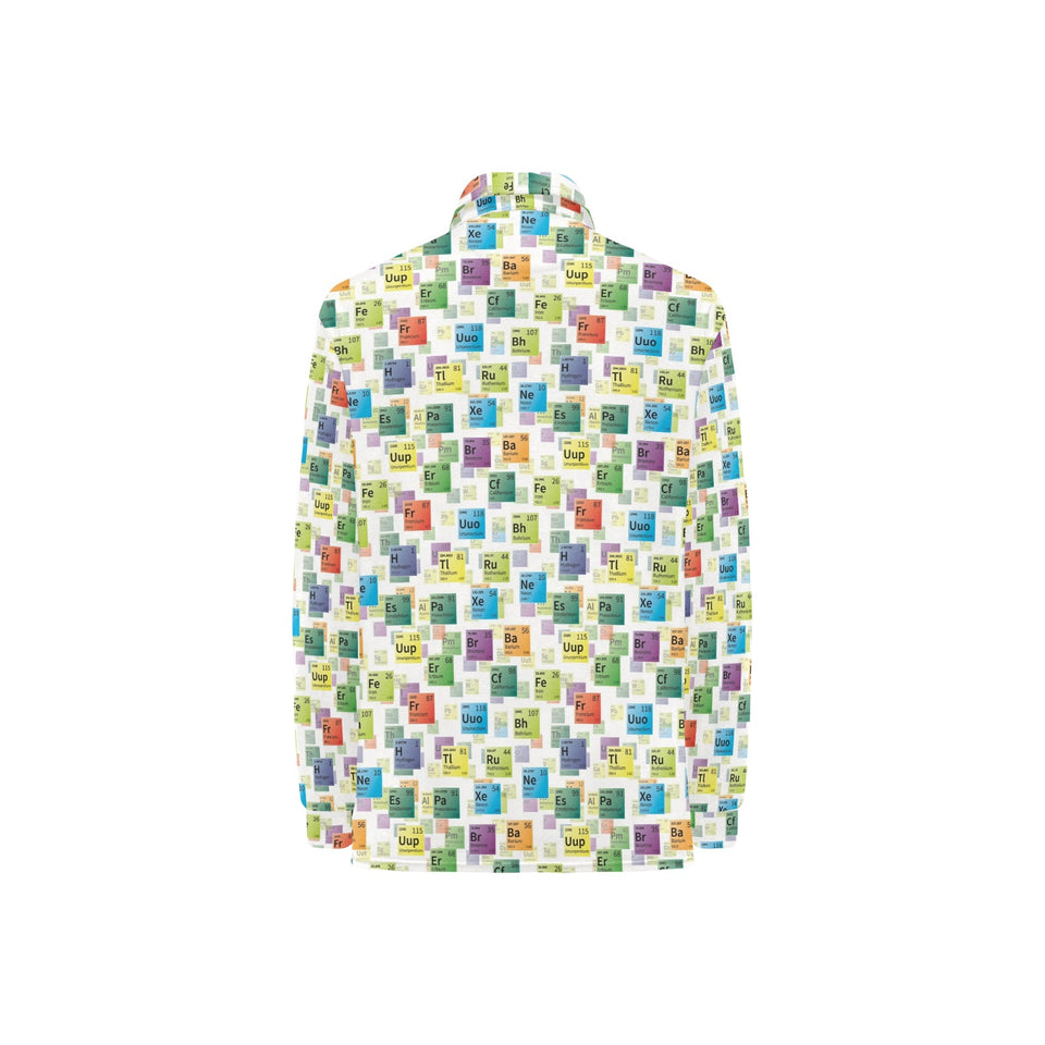 Chemistry Periodic Table Pattern Print Design 05 Women's Long Sleeve Polo Shirt