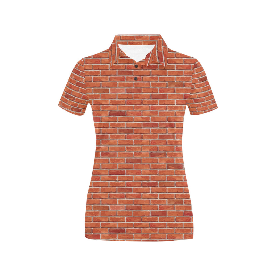Brick Printed Pattern Print Design 03 Women's All Over Print Polo Shirt