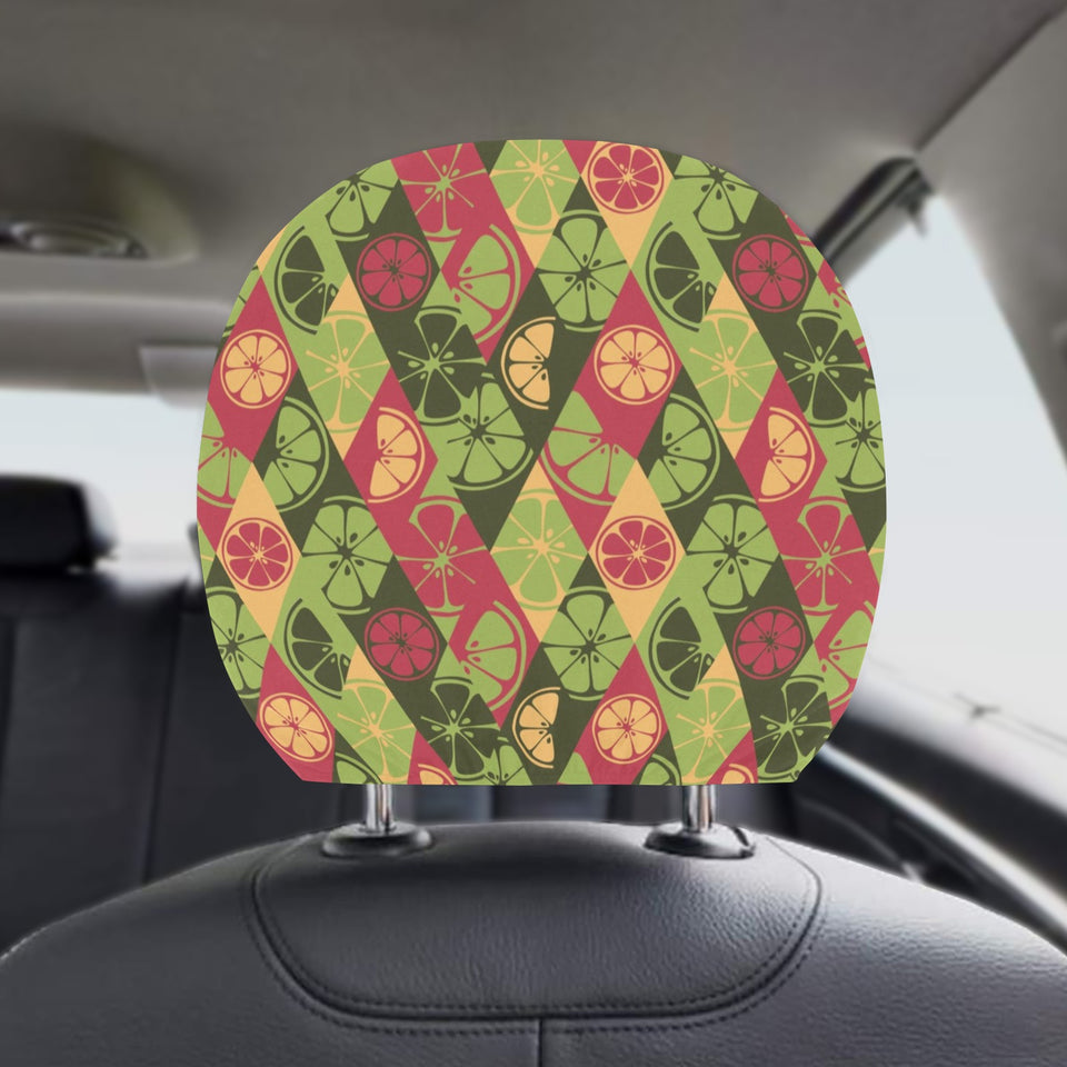 Cool Geometric lime pattern Car Headrest Cover