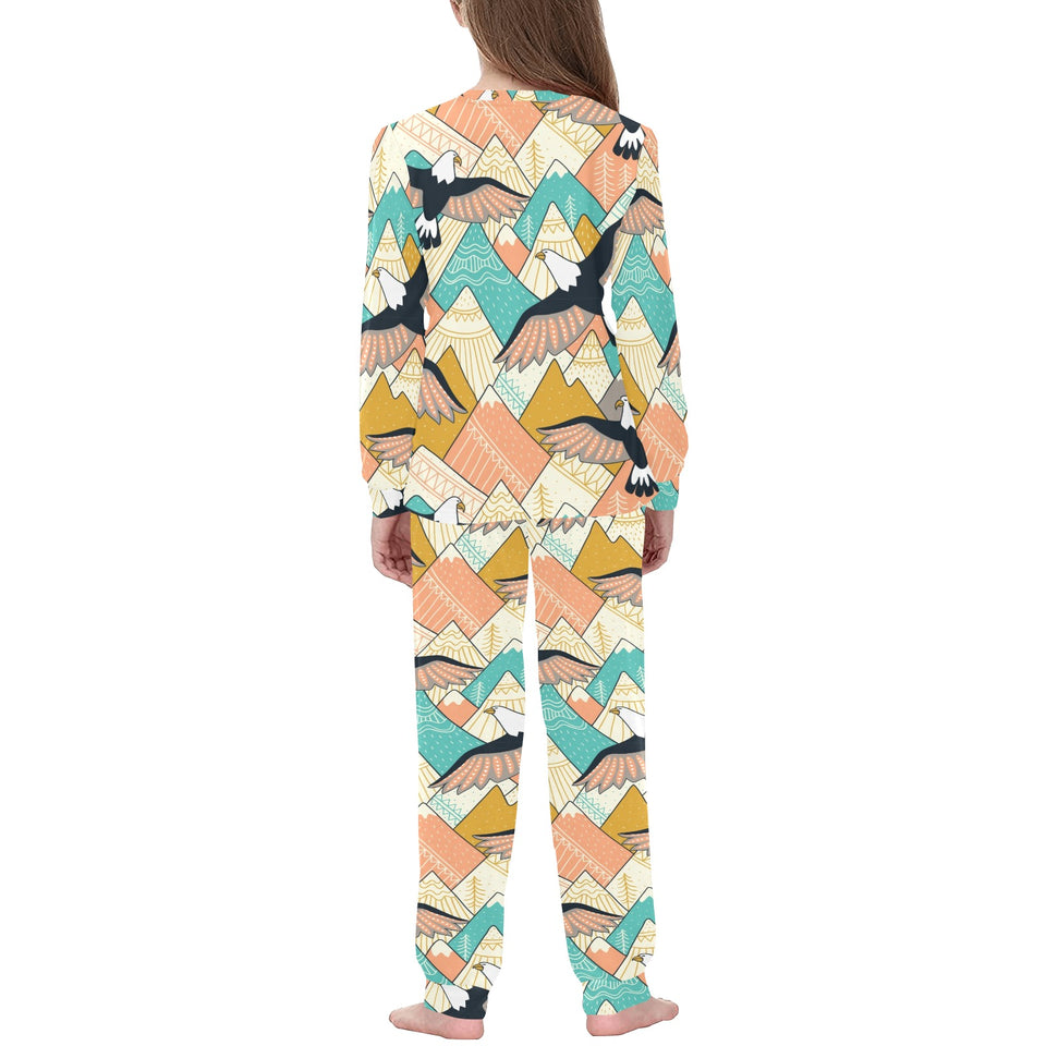 Eagle Pattern Print Design 02 Kids' Boys' Girls' All Over Print Pajama Set