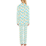 Fried Eggs Pattern Print Design 04 Women's Long Pajama Set