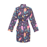 beautiful mermaid Fish jellyfish algae other marin Women's Long Sleeve Belted Night Robe