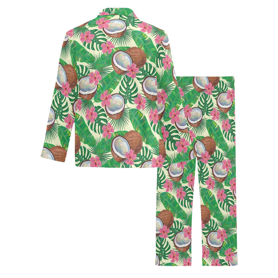 Coconut Pattern Print Design 01 Men's Long Pajama Set