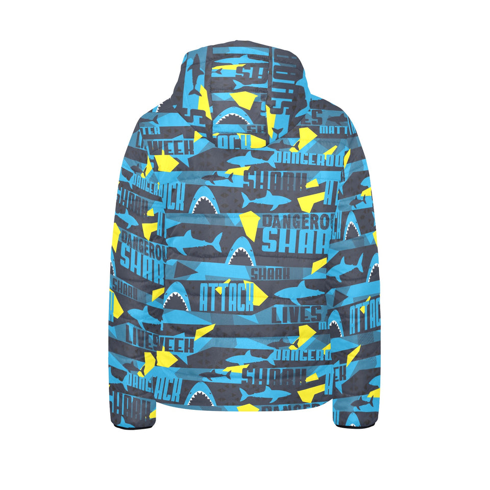 Shark dangerous Kids' Boys' Girls' Padded Hooded Jacket