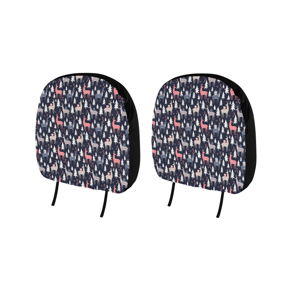Deers Winter Christmas pattern Car Headrest Cover