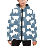 polar bear mother her child pattern Kids' Boys' Girls' Padded Hooded Jacket