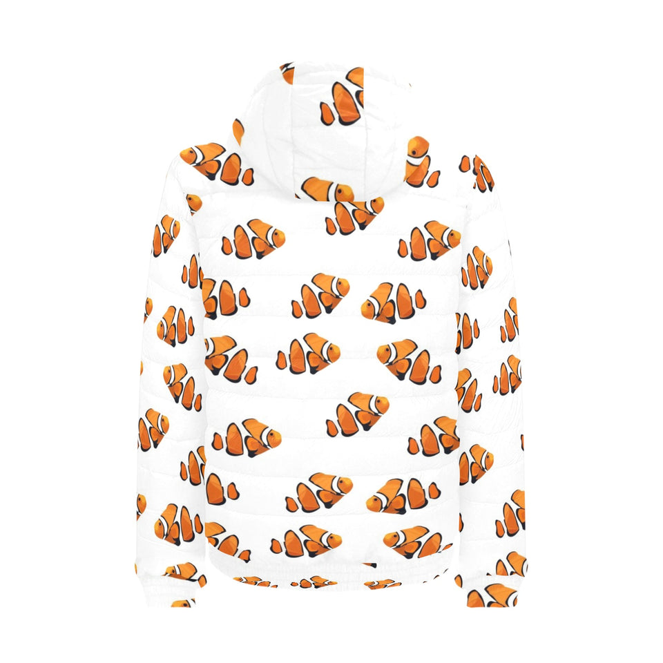 Clown Fish Pattern Print Design 03 Men's Padded Hooded Jacket