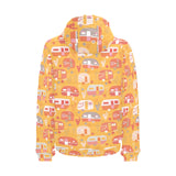 Camper Van Pattern Print Design 04 Men's Padded Hooded Jacket