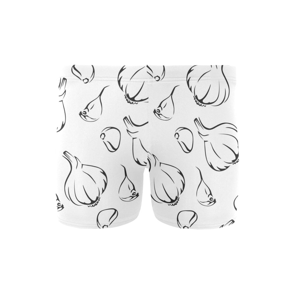Garlic pattern black white Men's Swimming Trunks