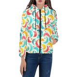 Colorful moon pattern Women's Padded Hooded Jacket