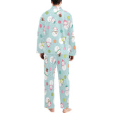 Cute snowman snowflake pattern Men's Long Pajama Set