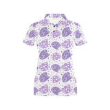 Hedgehog Pattern Print Design 05 Women's All Over Print Polo Shirt