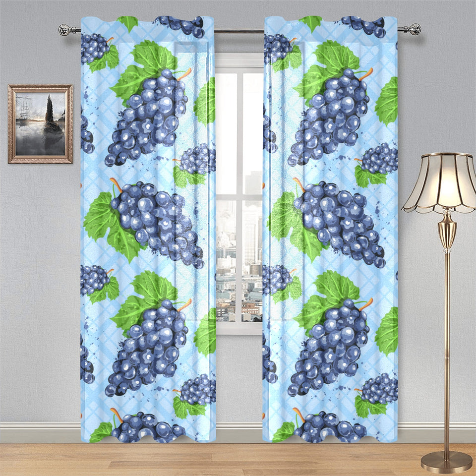 Watercolor grape pattern Gauze Curtain