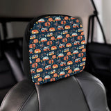 Camper Van Pattern Print Design 05 Car Headrest Cover