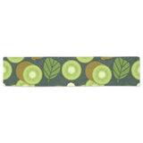 Whole sliced kiwi leave and flower Table Runner