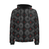 Casino Cards Suits Pattern Print Design 05 Men's Padded Hooded Jacket