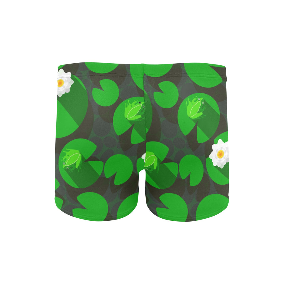 Frog waterlily pattern Men's Swimming Trunks