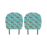 Dachshund decorative background Car Headrest Cover
