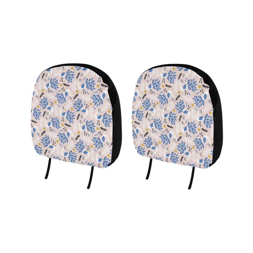 Cute peacock pattern Car Headrest Cover