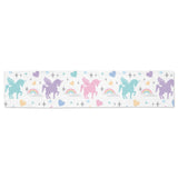 colorful unicorn rainbow heart pattern Table Runner