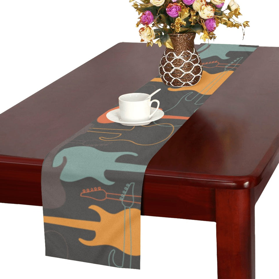 electric guitars pattern Table Runner