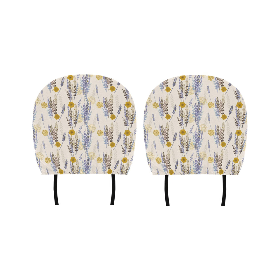 Lavender modern pattern blackground Car Headrest Cover
