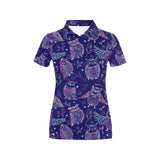Cute owls pattern boho style ornament Women's All Over Print Polo Shirt