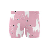 Llama Alpaca pink background Men's Swimming Trunks