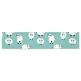 Cute sheep green background Table Runner