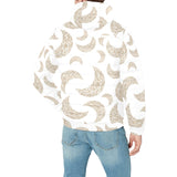 Cool gold moon abstract pattern Men's Padded Hooded Jacket