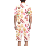 Cake cupcake sweets pattern Men's V-Neck Short Pajama Set