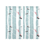 Crows christmas hat scarf Gauze Curtain