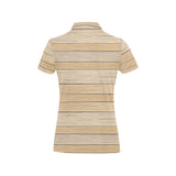 Wood Printed Pattern Print Design 01 Women's All Over Print Polo Shirt