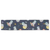 Cute sloth astronaut star planet rocket pattern Table Runner