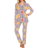 Bread Toast Pattern Print Design 05 Women's Long Pajama Set