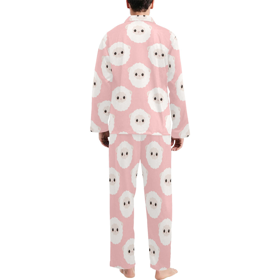 Cute sheep pattern Men's Long Pajama Set