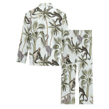Monkey sloth lemur palm trees pattern Men's Long Pajama Set