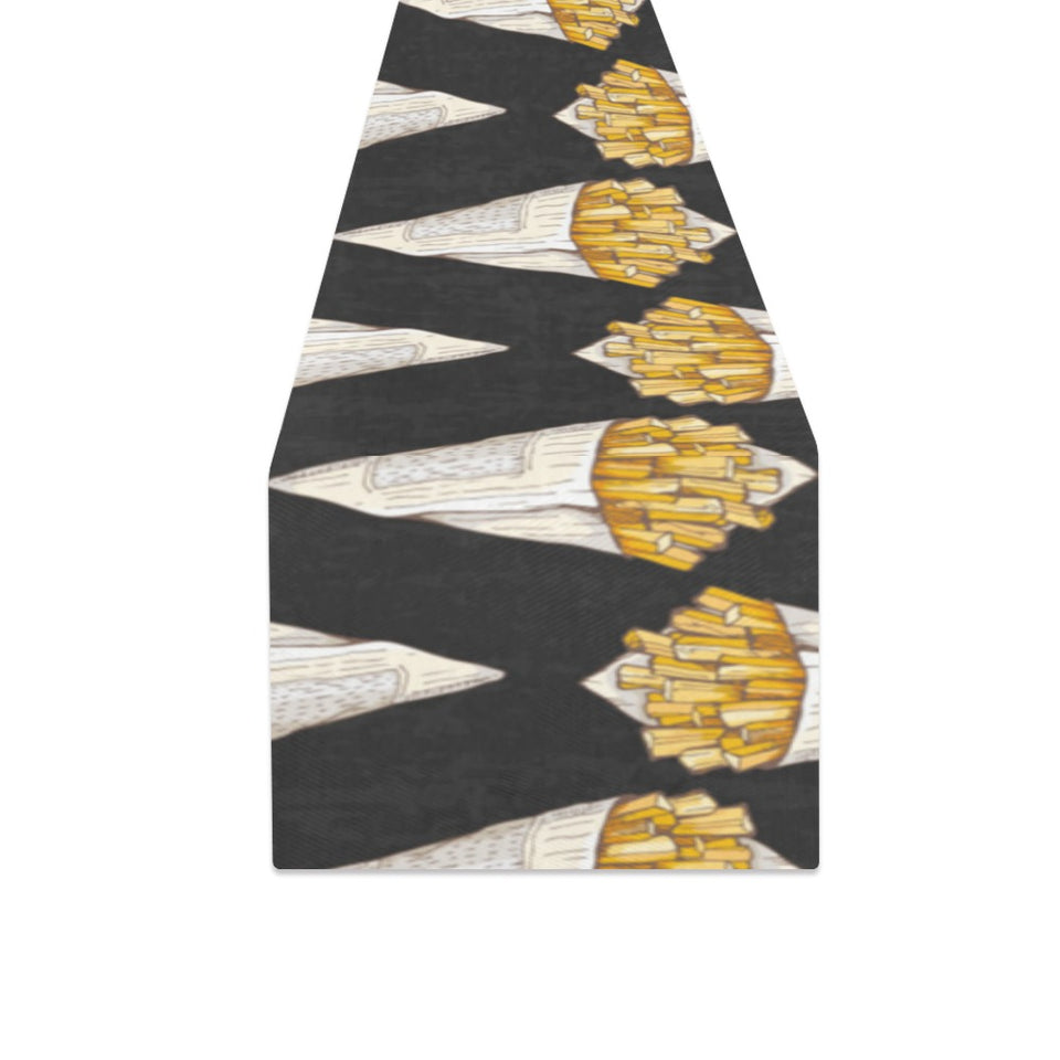 French fries dark background Table Runner