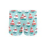 Red White sailboat wave background Men's Swimming Trunks