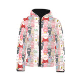 Pig Pattern Print Design 02 Kids' Boys' Girls' Padded Hooded Jacket