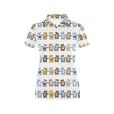 Teddy Bear Pattern Print Design 02 Women's All Over Print Polo Shirt