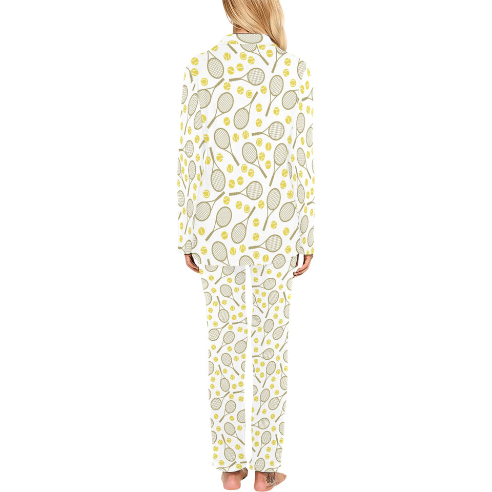 Tennis Pattern Print Design 02 Women's Long Pajama Set