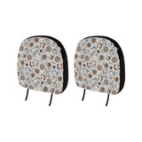 Cute nautical steering wheel anchor pattern Car Headrest Cover